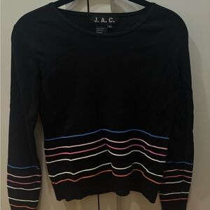 Vintage J.A.C Long Sleeve Top with Colorful Stripes